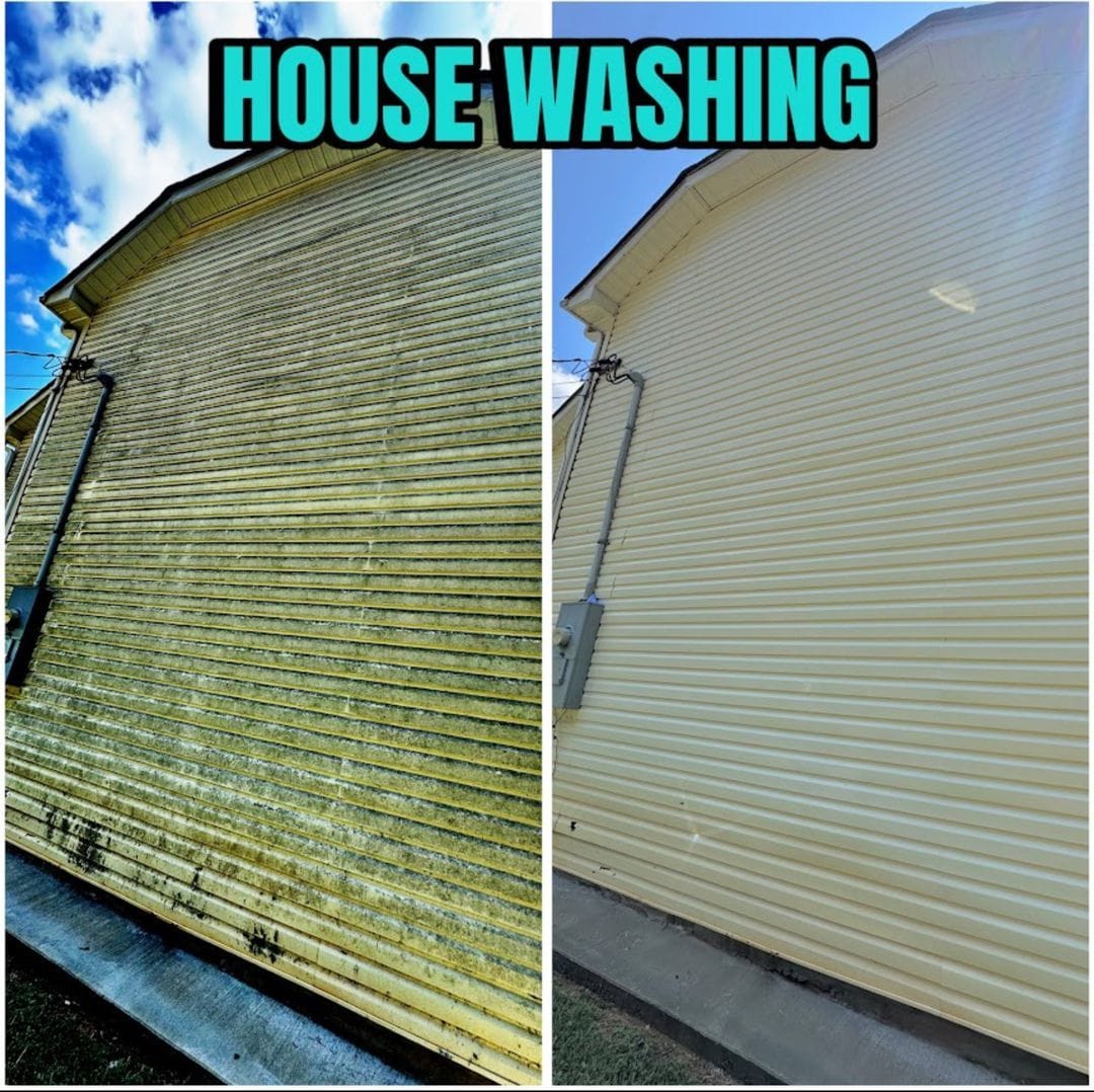House washing results on residential siding