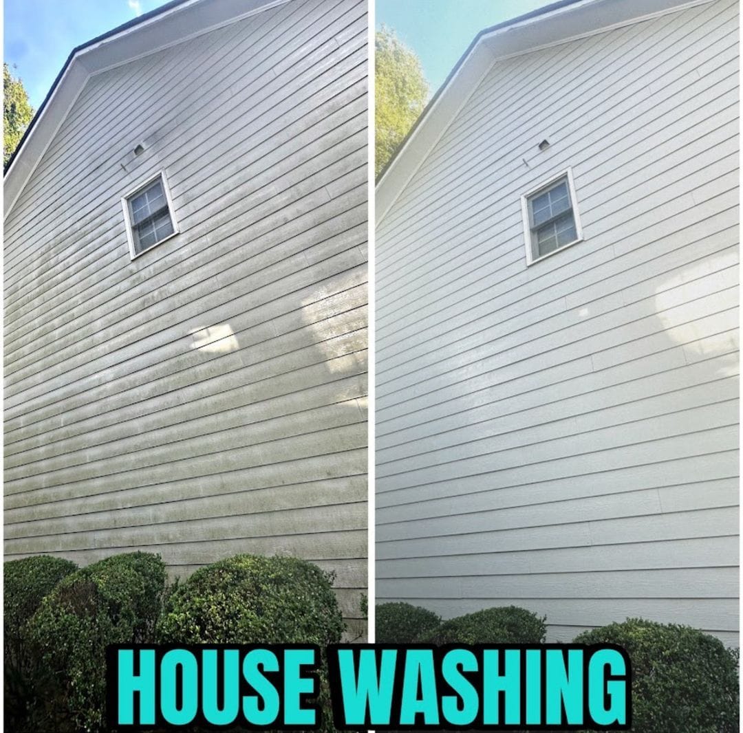 Pressure washed driveway before and after in Atlanta